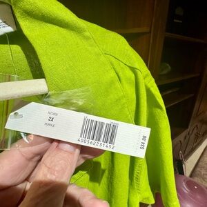 Kim Rogers Lime Green Women's Blouse Top